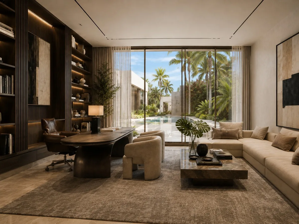 Study in a Jupiter home, seen from the seating end