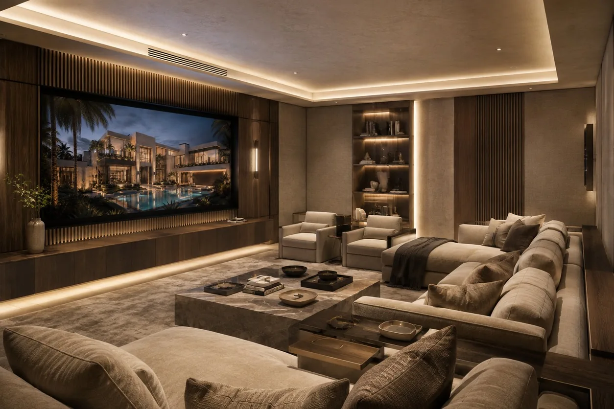 The same room in Plantation after it became a media room